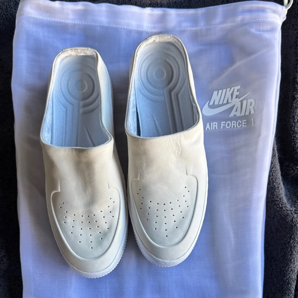 Nike Air Force 1 White Slip-On Loafers - Picture 1 of 6
